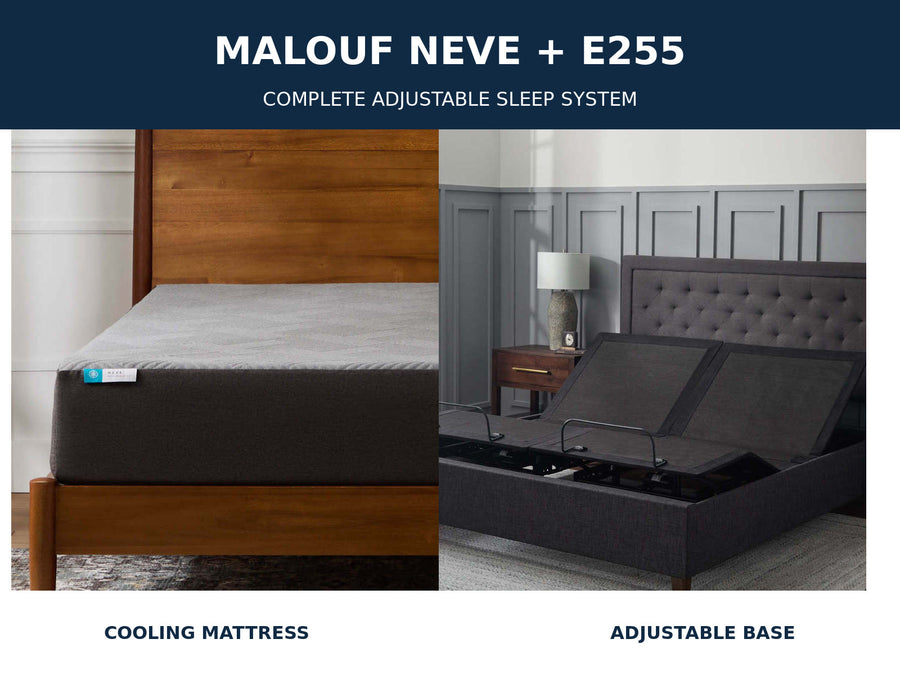 Malouf Neve mattress and E255 adjustable base bundle — online only with free nationwide delivery