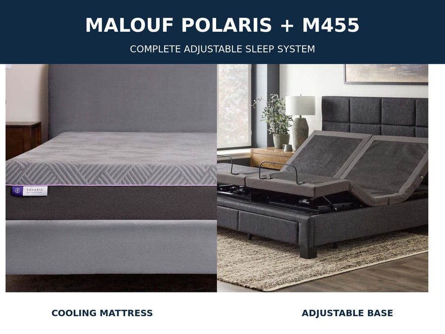 Malouf Polaris mattress and M455 adjustable base bundle — online only with free nationwide delivery