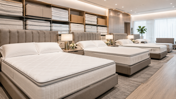 Commercial mattress showroom for bulk mattress buying and custom projects