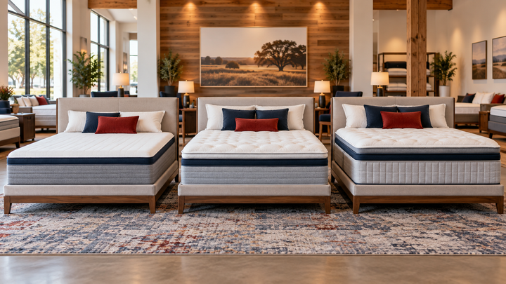 Helix Plus, Helix Plus Luxe and Helix Plus Elite comparison at Texan Mattress Magnolia