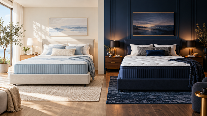 Leesa versus Helix mattress comparison in two premium bedrooms