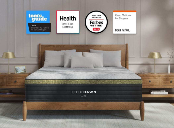 Helix Dawn Luxe firm pillow top mattress at Texan Mattress