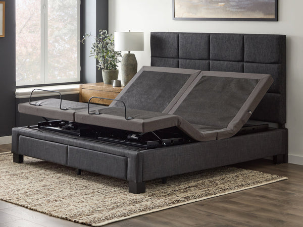 Malouf Polaris + M455 Massage Sleep Bundle matching adjustable base