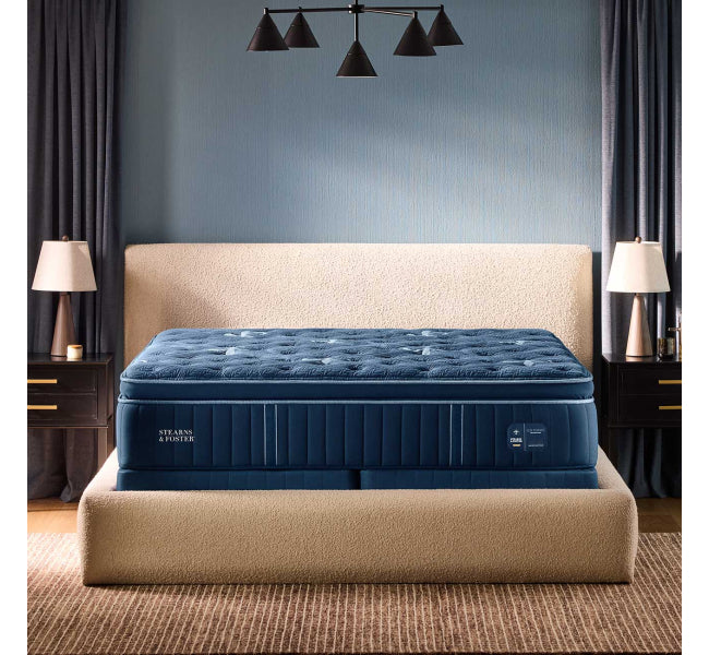 2026 Stearns and Foster Lux Estate II Medium Pillow Top mattress in a furnished bedroom